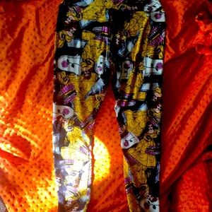 🐧- Lularoe Disney Beauty and Beast OS leggings
